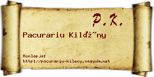 Pacurariu Kilény névjegykártya
